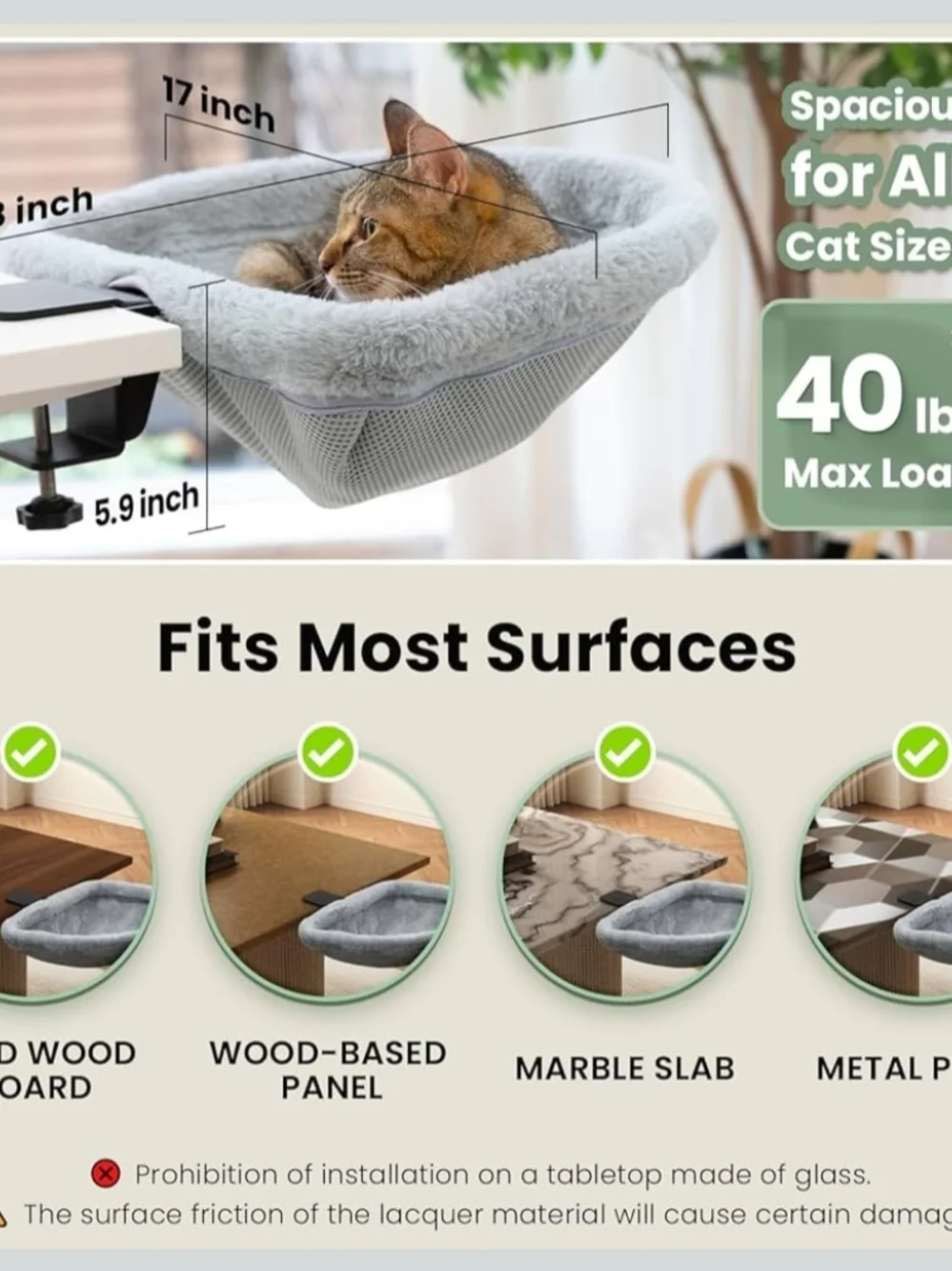 Cat Desk Bed - One-Click Folding,Sunken Design & Space-Saving Semi-Circular Cat